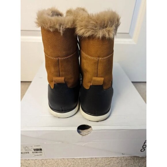 ALDO Adedia Black Brown Faux Fur Trim Boots Size 10 main image 5